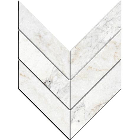 Bianco Marea 3 X 10 Honed Macro Chevron Mosaic Pera Tile