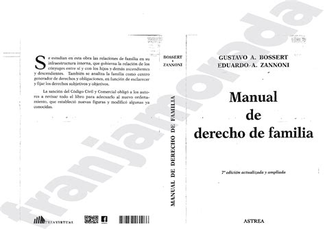 Manual De Derecho De Familia Bossert Y Zannoni Efip Abogacia