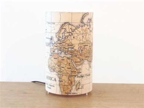 Lampe Tube Carte Du Monde Globe Mappemonde Planisph Re Voyage Cm