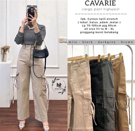 Celana Cargo Loose Pants Cargo Kulot Highwaist Katun Twill Combed