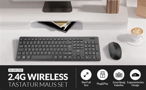 Rii Tastatur Maus Set Kabellos Funktastatur Mit Maus Wireless