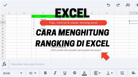 Cara Menentukan Ranking Di Excel Youtube