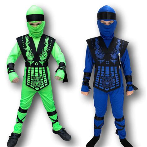 Jungen Ninja Kostüm Kombat Samurai Power Warrior Kind Kinder Karate