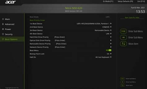 Acer Nitro 50 N50 620 UA14 Motherboard Manual What Key Do I Press At