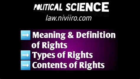 Meaning Of Rights Political Science Types Contents Of Rights