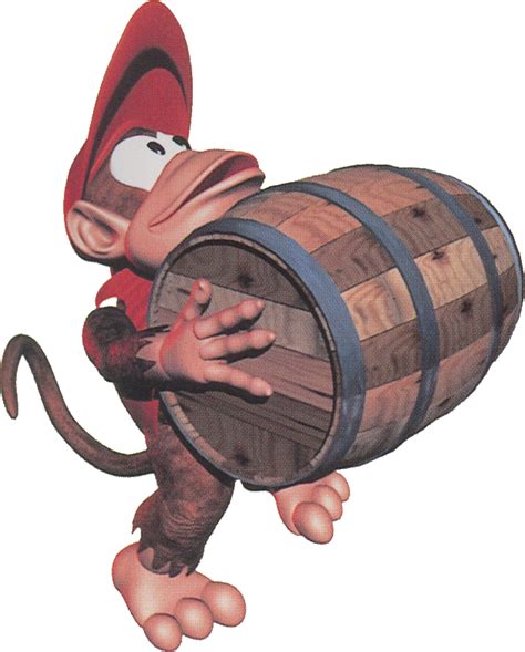 File Dkc Diddy Kong Barrel Artwork Png Super Mario Wiki The Mario