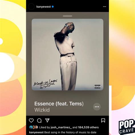 Pop Crave On Twitter Kanye West Says Essence By WizKidayo