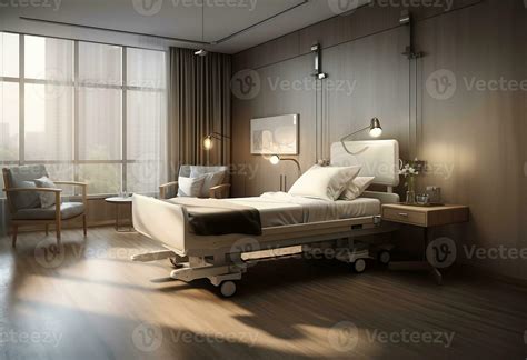 Hospital bed illustration, luxury room design. AI Generative. 30588305 ...