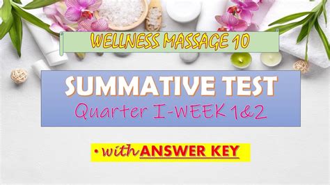 Wellness Massage Summative Test Quarter I Week 1and2 Youtube