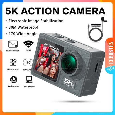 Cerastes Action Camera K K Fps Wifi Anti Shake Dual Screen Wide