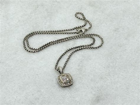 David Yurman Pave Diamond Petite Albion Pendant Neckl Gem