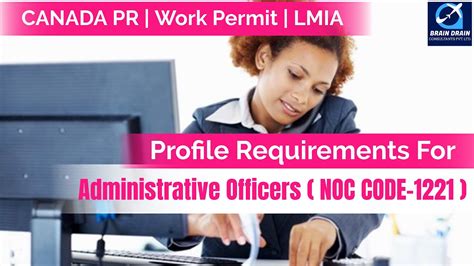 Administrative Officers Profile Description For Canada Work Permit