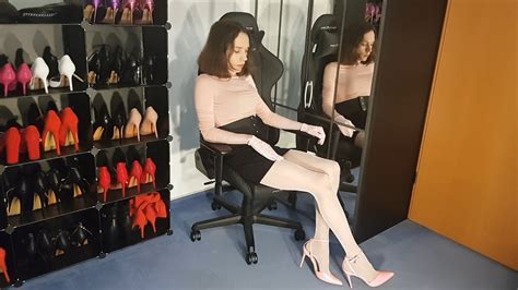 Pink Shiny Tights And Pink Heels Youtube