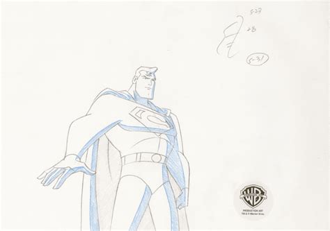 Superman The Animated Series Original Production Drawing Superman