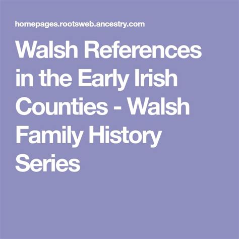 Walsh References in the Early Irish Counties - Walsh Family History ...