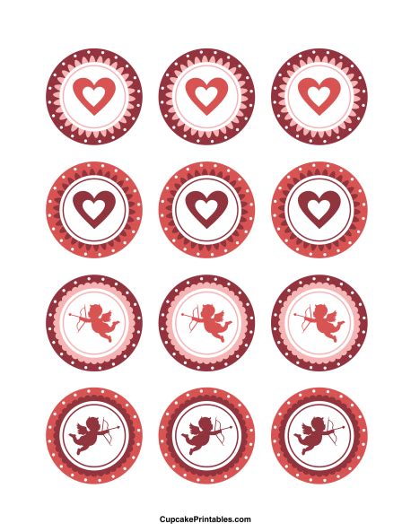 Printable Valentine Cupcake Toppers