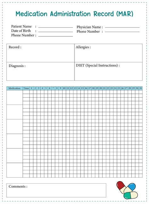 10 Best Printable Medication Administration Record Template Artofit