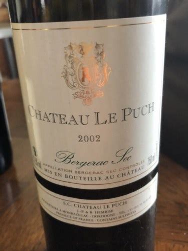 J P Hembise Château Le Puch Bergerac Sec Vivino US