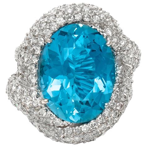 Christian Dior Aquamarine Diamond Large Green Ring At 1stdibs Dior