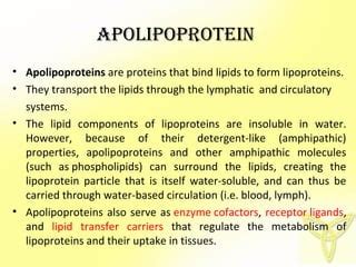 Apolipoprotein and their function, chromium as muscle building tissue ...