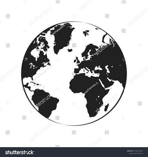 World Map Globe Vector Stock Vector (Royalty Free) 1358432381 ...