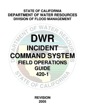 Fillable Online Water Ca Ics Field Operations Guide Department Of