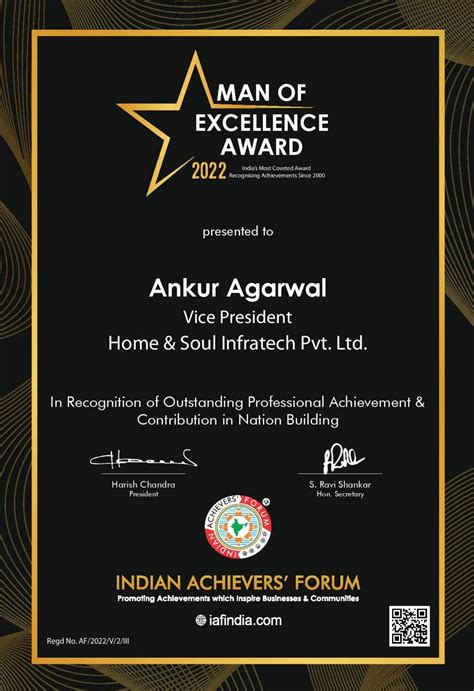 Mr Ankur Agarwal Winner Of Indian Achievers Award 2022