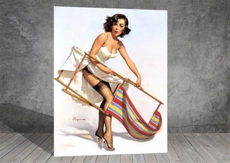 Gil Elvgren Nude Naked Woman Vintage Pin Up Girl Canvas Art Print