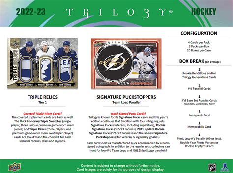 2022 23 Upper Deck Trilogy Hockey