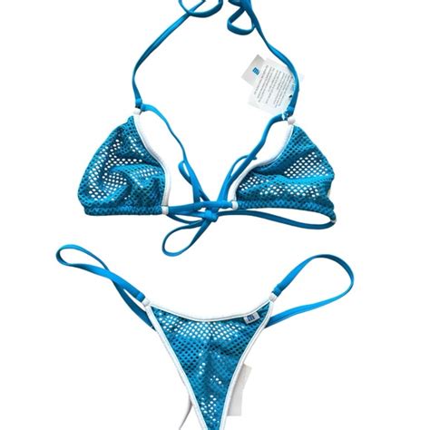 Wicked Weasel Swim Wicked Weasel Teal Blue Mesh Bikini Set Poshmark