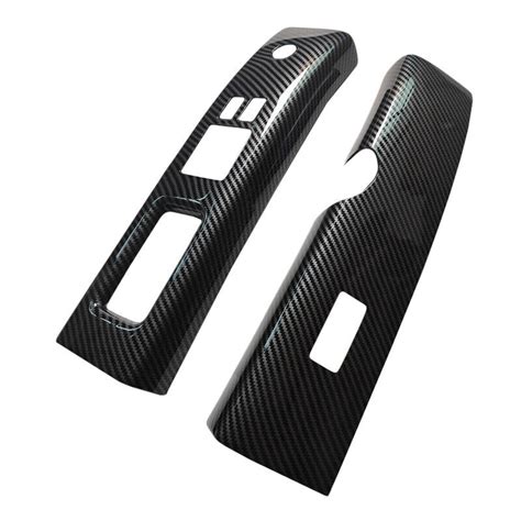 Carbon Fiber Abs Window Lift Switch Panel Cover Trim Fit For Nissan