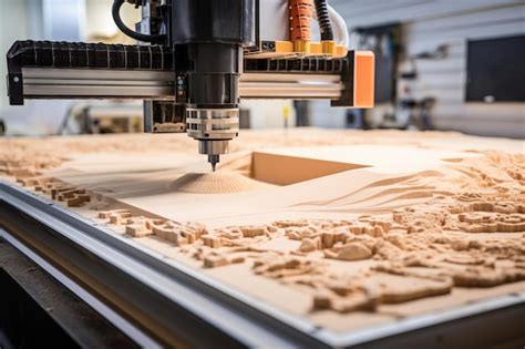 Premium AI Image | CNC router cutting wood close up