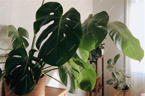 Premium Ai Image Large Statement Plants Like Monstera Or At Home Large Indoor Plants For