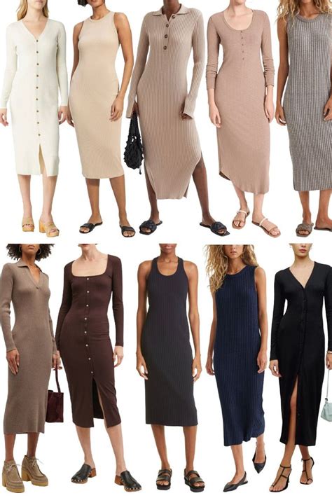 The Best Rib Knit Dresses How To Style Them Ribbed Dress Outfit