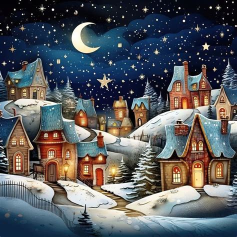 Pin by Angela López Moro on Buenas noches Cottage art Christmas art