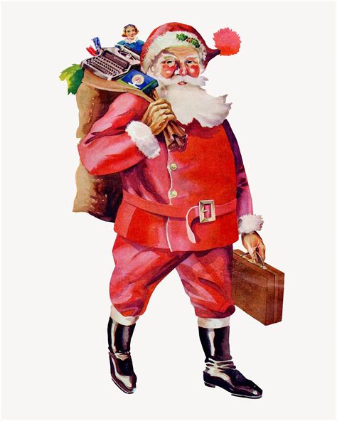 Santa Claus, vintage Christmas illustration. | Free Photo Illustration ...