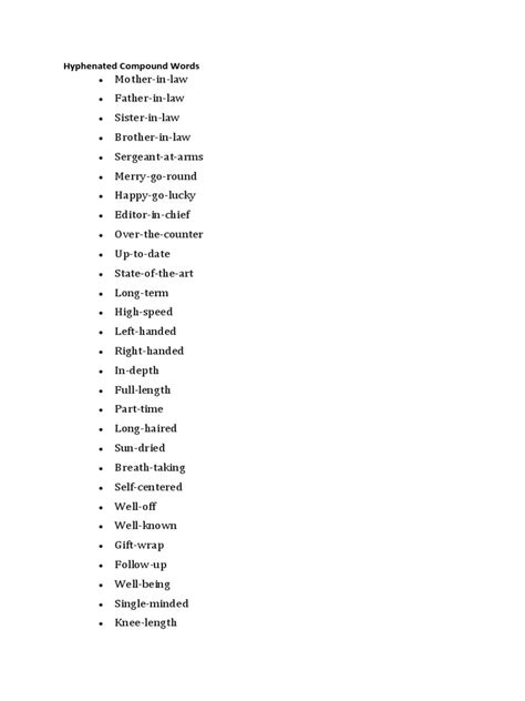 Hyphenated Compound Words | PDF