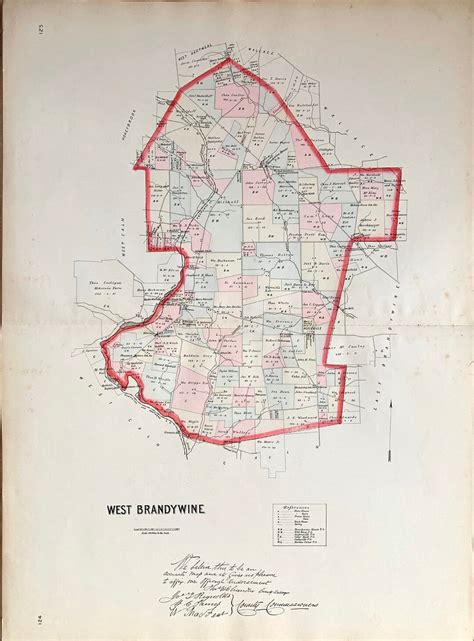 West Brandywine Map Original 1883 Chester County Pennsylvania Farm