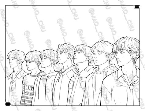 Collection Of Bts Coloring Pages Free Printable