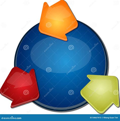 Three Blank Cycle Business Diagram Illustration Stock Illustration