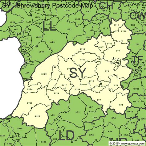 Shrewsbury Postcode Area and District Maps in Editable Format