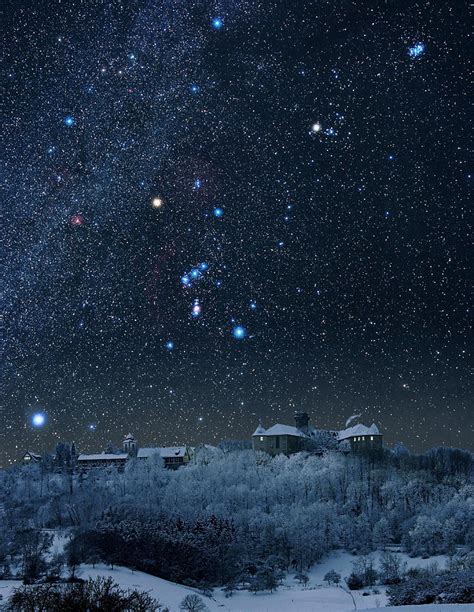 Winter Sky With Orion Constellation Photograph by Eckhard Slawik