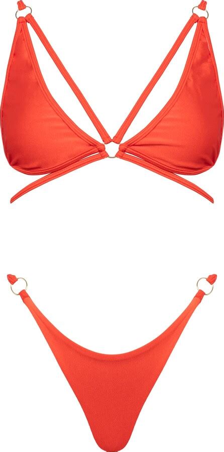 Viki Swim Dulce Bikini Thong In Red Shopstyle