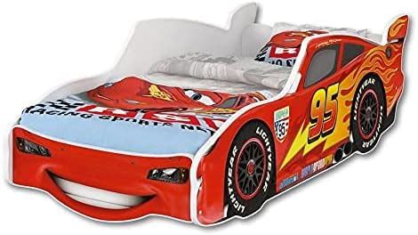 Iglobal Lit Enfant Zig Zag Lightning Mcqueen En Rouge Avec Sommier