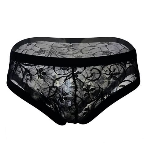 Lingerie sexy pour hommes Sous vêtements en dentelle Boxers en maille Culottes pour hommes