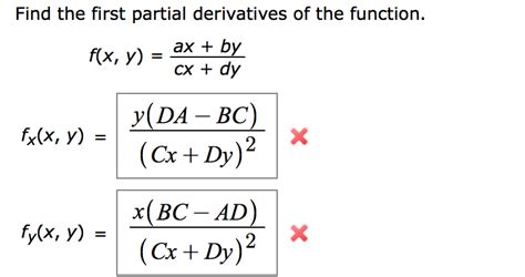 Solved Find The First Partial Derivatives Of The Function Chegg