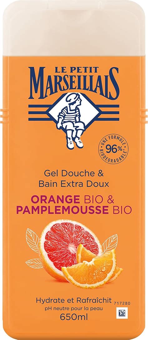 Le Petit Marseillais Gel Douche Bain Extra Doux Orange Bio Et