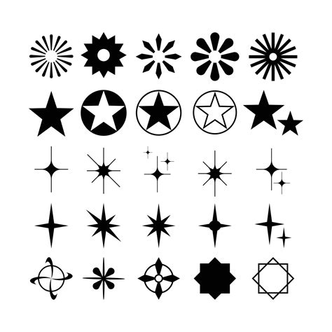 Set Of Star Icons Collection In Various Styles Various Shapes Of Stars