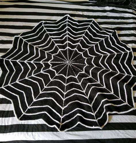 Spider Web Blanket Crochet Throw Blanket Halloween Etsy