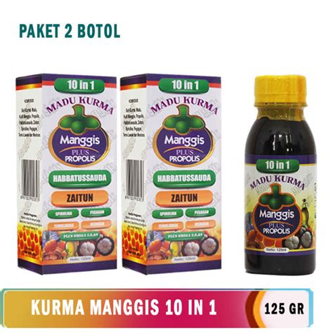 Kurma Manggis Plus Propolis In Paket Botol Madu Daya Tahan